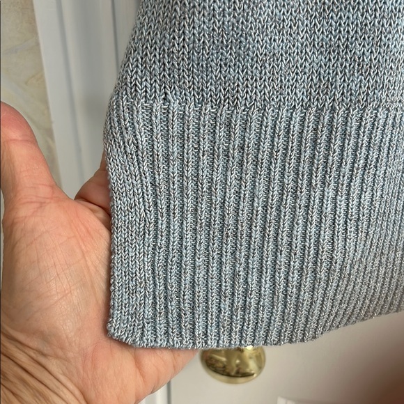 Ann Taylor Blue-Gray Cardigan Sweater with Metallic Sparkle Threads. EUC - Picture 4 of 7